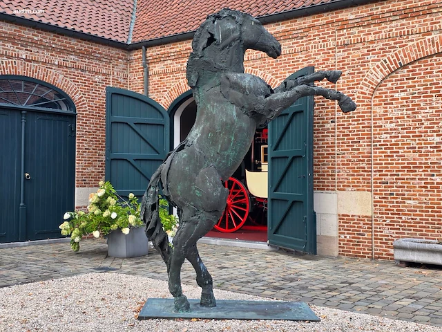 Bronzen monumentaal steigerend paard jan... - afbeelding 1 van  12