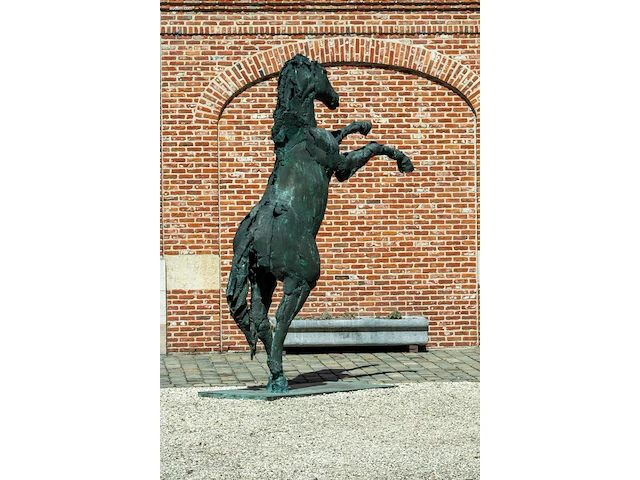 Bronzen monumentaal steigerend paard jan... - afbeelding 6 van  12