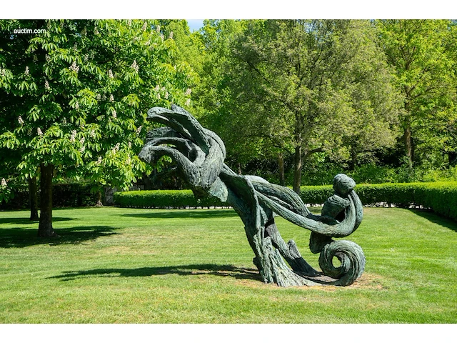 Bronzen monumentale compositie met mensfiguur en... - afbeelding 10 van  16