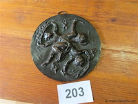Bronzen plaquette engelen - afbeelding 1 van  6