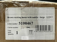 Brown rocking horse with saddle large - afbeelding 4 van  4
