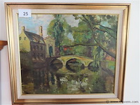 Brugge, olie op paneel - afbeelding 1 van  3