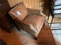 Bruinlederen fauteuil - afbeelding 2 van  3