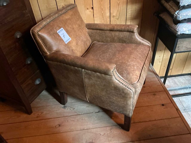 Bruinlederen fauteuil - afbeelding 3 van  3