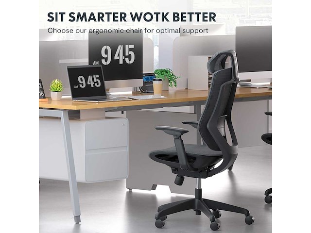 Bs12 lite ergonomische bureaustoel, met flexibele hoofdsteun - afbeelding 4 van  8