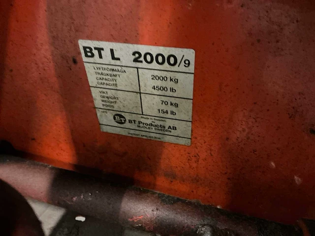 Bt hand hydraulische palletwagen - afbeelding 4 van  5