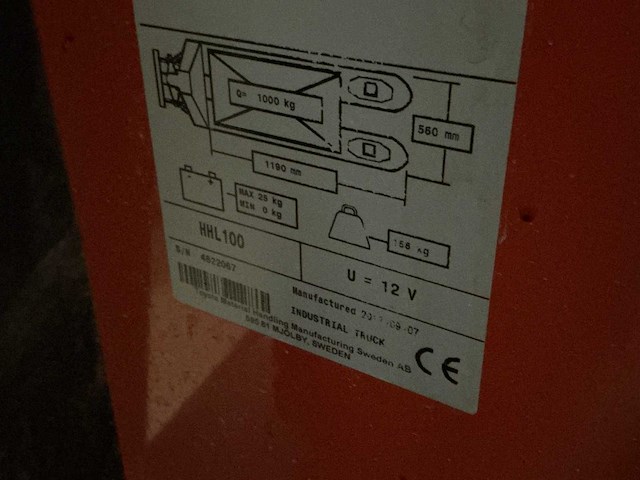 Bt lifter hhl100 hand hydraulische palletwagen - afbeelding 4 van  4