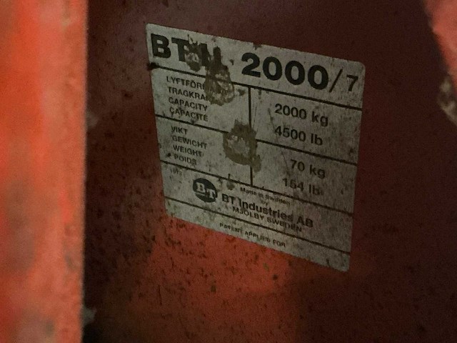 Bt lifters hand hydraulische palletwagen - afbeelding 3 van  3