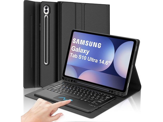 Bt toetsenbord met touchpad qwerty + hoes galaxy tab - afbeelding 2 van  3
