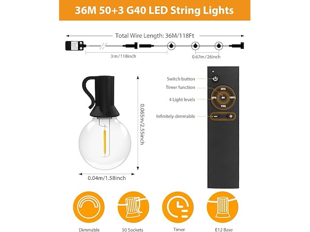 Btfarm 36 m buitenverlichting - afbeelding 2 van  5