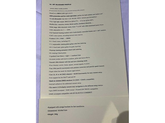 Bti blizzard profile led-moving head - afbeelding 5 van  5