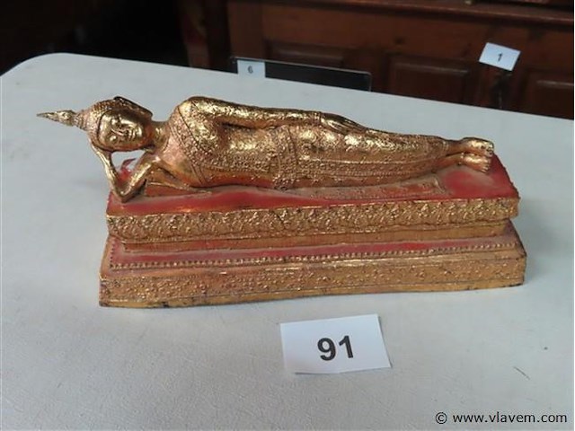Buddha liggend brons - afbeelding 1 van  5