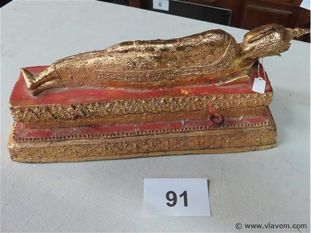 Buddha liggend brons - afbeelding 4 van  5