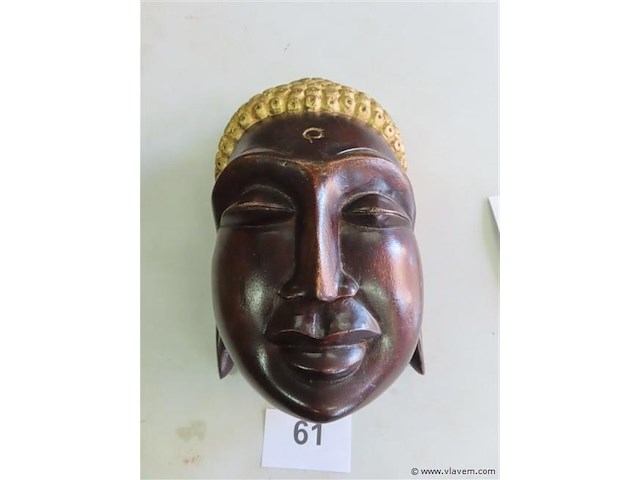 Buddha verguld en hout - afbeelding 1 van  4
