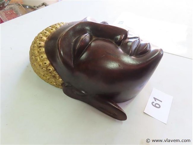 Buddha verguld en hout - afbeelding 2 van  4