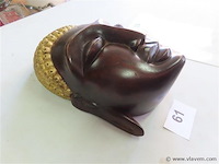 Buddha verguld en hout - afbeelding 2 van  4