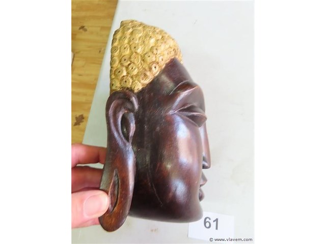 Buddha verguld en hout - afbeelding 4 van  4