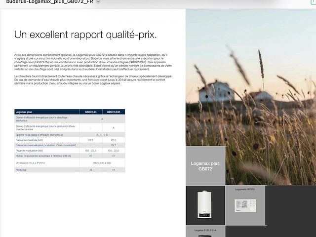 Buderus logamax 24kw ketel gb072-24k - afbeelding 2 van  3