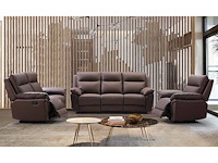 Buffalo leather 2-zits relaxbank - bruin - afbeelding 1 van  3