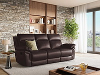 Buffalo leather 3-zits relaxbank - bruin - afbeelding 1 van  8