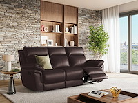 Buffalo leather 3-zits relaxbank - bruin - afbeelding 6 van  6