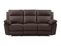 Buffalo leather 3-zits relaxbank - bruin - afbeelding 2 van  3
