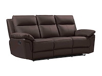 Buffalo leather 3-zits relaxbank - bruin - afbeelding 4 van  6