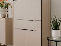 Buffetkast auryn - 90x38x140cm - 4 deuren & 2 lades - zand/zwart - afbeelding 3 van  7