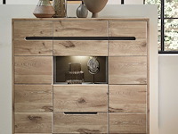 Buffetkast bellini 125cm 3 deuren & 2 lades - eik/antraciet - afbeelding 2 van  5