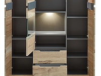 Buffetkast bellini 125cm 3 deuren & 2 lades - eik/antraciet - afbeelding 3 van  5
