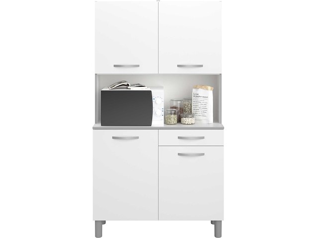 Buffetkast easy 101cm, 4 deuren & 1 lade - wit - afbeelding 3 van  7
