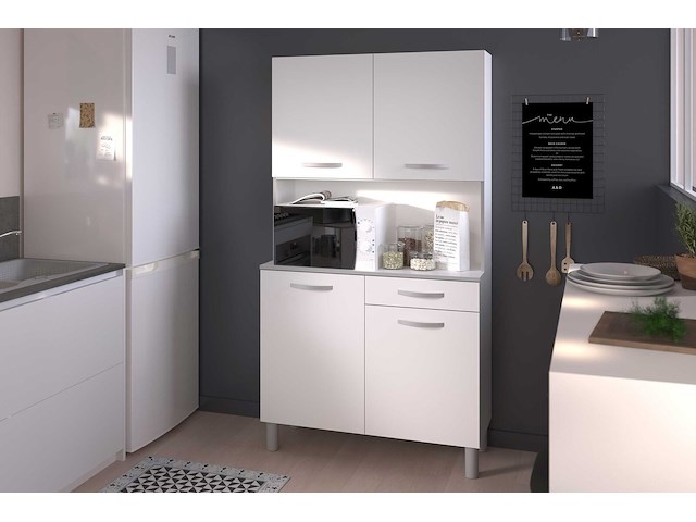 Buffetkast easy 101cm, 4 deuren & 1 lade - wit - afbeelding 7 van  7