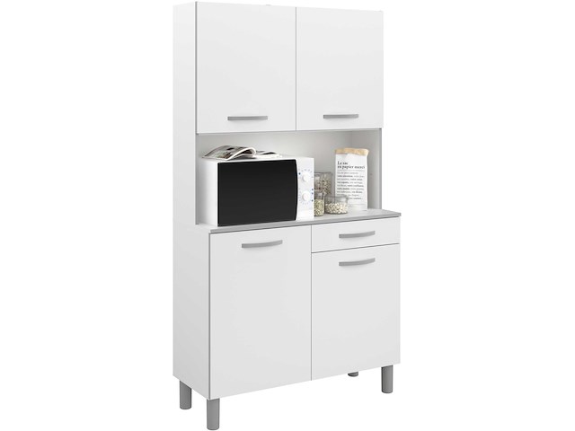 Buffetkast easy 101cm, 4 deuren & 1 lade - wit - afbeelding 1 van  7
