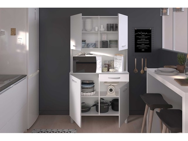 Buffetkast easy 101cm, 4 deuren & 1 lade - wit - afbeelding 6 van  7