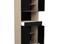Buffetkast felicity 80cm, 4 deuren & 1 lade - eikdecor/zwart - afbeelding 2 van  7