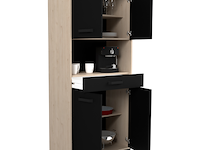 Buffetkast felicity 80cm, 4 deuren & 1 lade - eikdecor/zwart - afbeelding 3 van  7