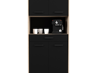 Buffetkast felicity 80cm, 4 deuren & 1 lade - eikdecor/zwart - afbeelding 7 van  7