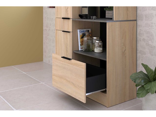 Buffetkast fumay met 2 deuren & 2 lades - eikdecor/betonlook - afbeelding 2 van  7