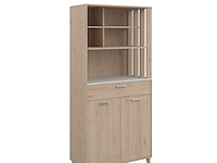 Buffetkast galatee met 2 deuren en 1 lade - eikdecor/wit - afbeelding 1 van  7