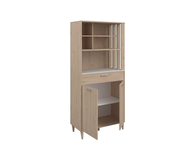 Buffetkast galatee met 2 deuren en 1 lade - eikdecor/wit - afbeelding 4 van  7