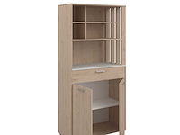 Buffetkast galatee met 2 deuren en 1 lade - eikdecor/wit - afbeelding 4 van  7