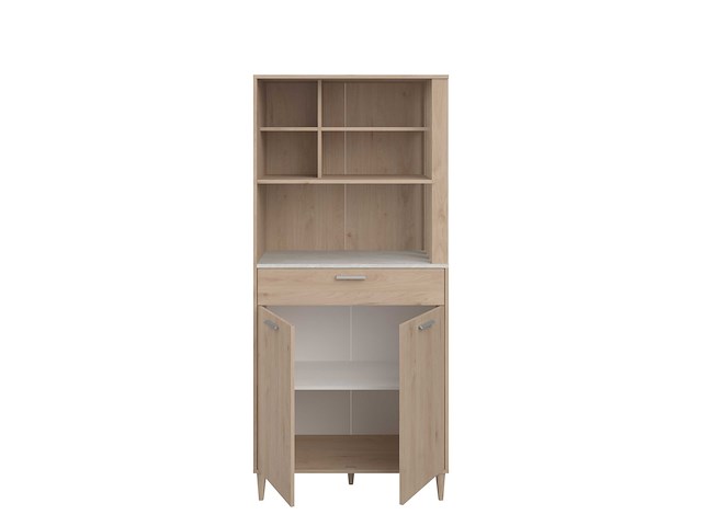 Buffetkast galatee met 2 deuren en 1 lade - eikdecor/wit - afbeelding 6 van  7