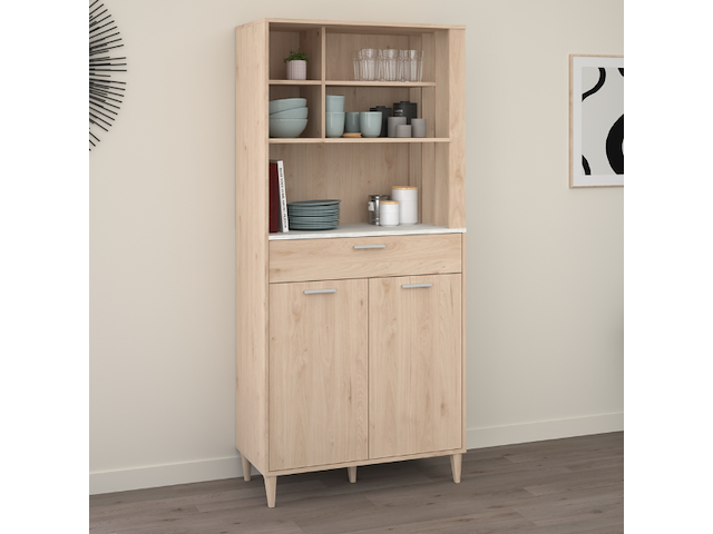 Buffetkast galatee met 2 deuren en 1 lade - eikdecor/wit - afbeelding 7 van  7
