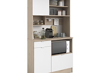 Buffetkast lydia 100cm, 3 deuren & 1 lade - wit/eik decor - afbeelding 1 van  7