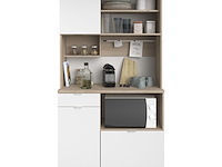 Buffetkast lydia 100cm, 3 deuren & 1 lade - wit/eik decor - afbeelding 5 van  7