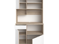 Buffetkast lydia 100cm, 3 deuren & 1 lade - wit/eik decor - afbeelding 6 van  7