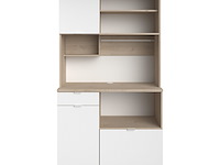 Buffetkast lydia 100cm, 3 deuren & 1 lade - wit/eik decor - afbeelding 7 van  7