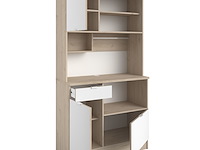 Buffetkast lydia 100cm, 3 deuren & 1 lade - wit/eik decor - afbeelding 2 van  7