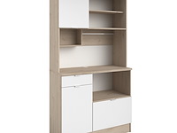 Buffetkast lydia 100cm, 3 deuren & 1 lade - wit/eik decor - afbeelding 3 van  7