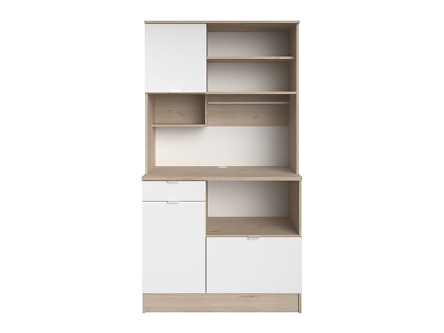 Buffetkast lydia 100cm, 3 deuren & 1 lade - wit/eik decor - afbeelding 7 van  7